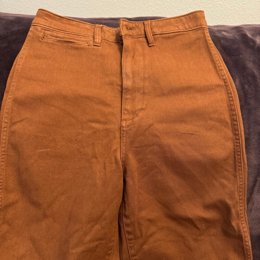 Quince Stretch Cotton Twill Wide-Leg Crop Pant Size 26 - Picture 3 of 5